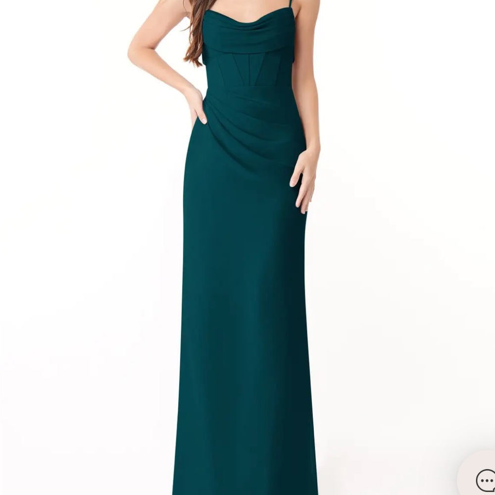 Azazie Mai Pine Dress A4